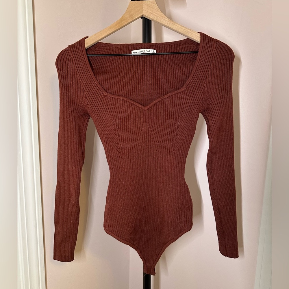 Abercrombie & Fitch Rust Ribbed Bodysuit